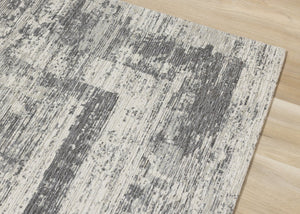 HomeRoots 5' Modern Geometric Area Rug in Gray and Charcoal – Stylish, Durable, and Stain-Resistant Design for Homes 5' X 8' 660078