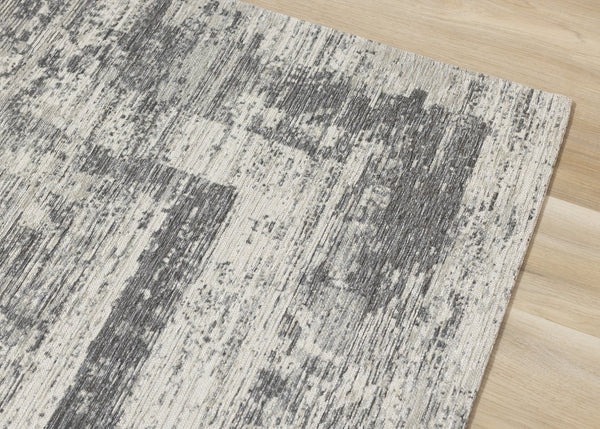 HomeRoots 5' Modern Geometric Area Rug in Gray and Charcoal – Stylish, Durable, and Stain-Resistant Design for Homes 5' X 8' 660078