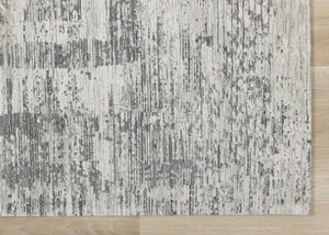 HomeRoots 5' Modern Geometric Area Rug in Gray and Charcoal – Stylish, Durable, and Stain-Resistant Design for Homes 5' X 8' 660078