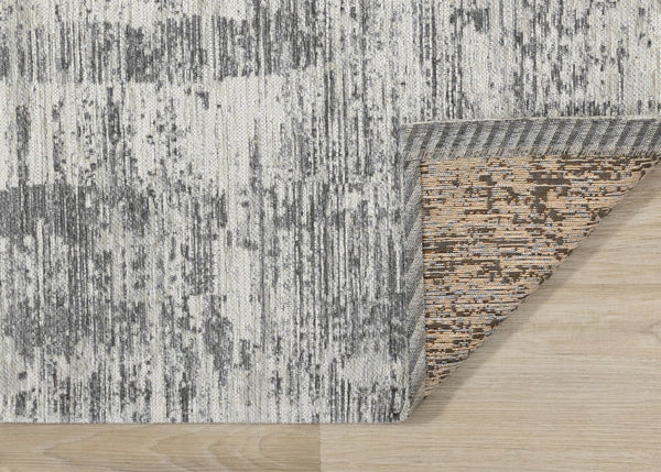 HomeRoots 5' Modern Geometric Area Rug in Gray and Charcoal – Stylish, Durable, and Stain-Resistant Design for Homes 5' X 8' 660078