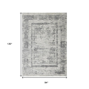 HomeRoots 8' Gray and Charcoal Geometric Area Rug - Modern Design, Stain-Resistant, Perfect for High Traffic Areas 8' X 11' 660079