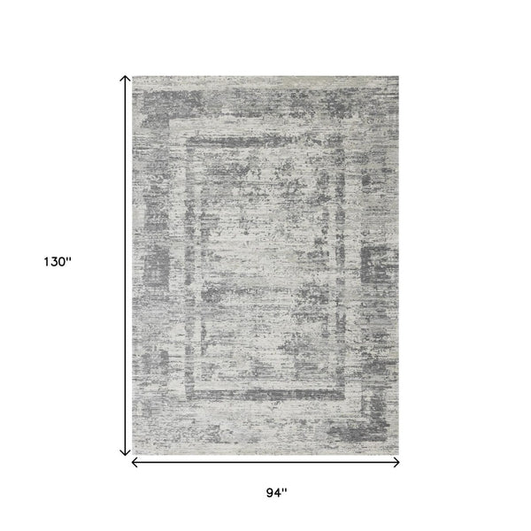 HomeRoots 8' Gray and Charcoal Geometric Area Rug - Modern Design, Stain-Resistant, Perfect for High Traffic Areas 8' X 11' 660079