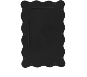 Meridian Furniture Foundry Forged Iron Sculptural Wave Wall Mirror with Artisan Frame for Entryway Living Room Black 66007Black-M
