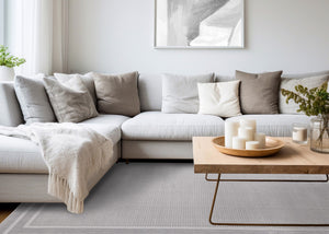 HomeRoots 5' Gray Geometric Area Rug - Modern Design, Soft Polyester, Stain-Resistant, Perfect for Any Room 5' X 8' 660082