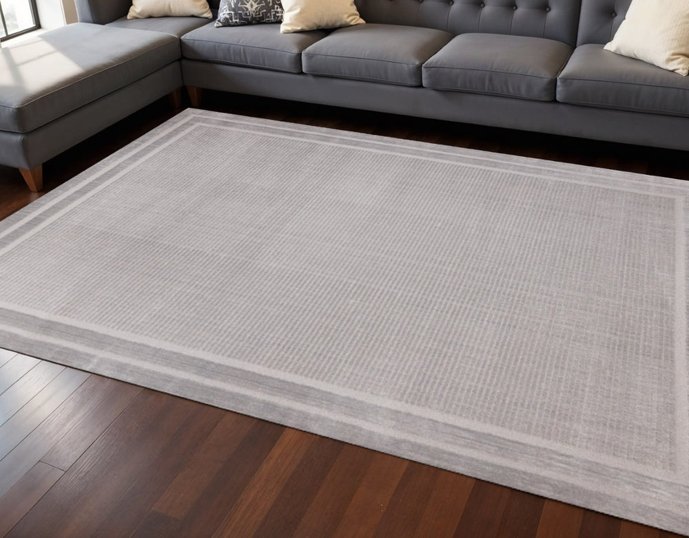 HomeRoots 8' Modern Gray Geometric Area Rug - Durable, Stain-Resistant Design for Living Rooms & Bedrooms 8' X 11' 660083