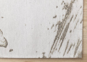 HomeRoots 5' Modern Ivory and Taupe Abstract Area Rug for Contemporary Spaces - Durable, Stain-Resistant Design 5' X 8' 660084