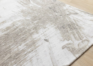 HomeRoots 8' Abstract Area Rug in Ivory and Taupe - Contemporary Design, Durable, Easy-Care, Family-Friendly Decor 8' X 11' 660085