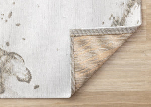 HomeRoots 8' Abstract Area Rug in Ivory and Taupe - Contemporary Design, Durable, Easy-Care, Family-Friendly Decor 8' X 11' 660085