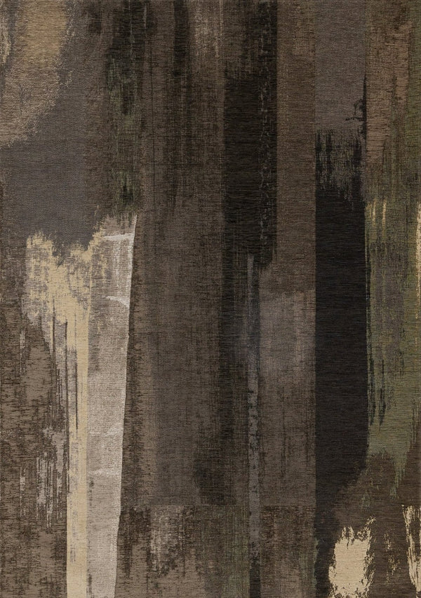 HomeRoots 5' Modern Brown and Black Abstract Area Rug - Durable, Stain-Resistant, Perfect for High-Traffic Areas 5' X 8' 660086