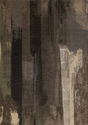 HomeRoots 8' Modern Abstract Area Rug in Brown and Black - Durable, Stylish, Easy-Care for High-Traffic Areas 8' X 11' 660087