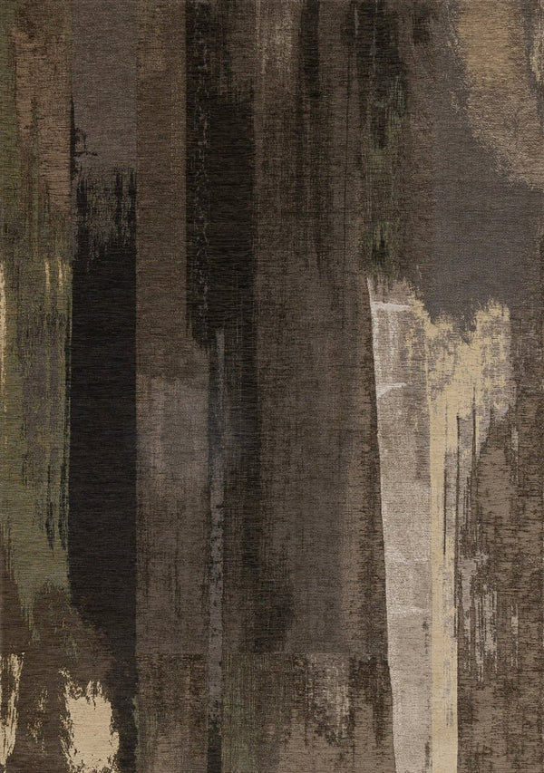 HomeRoots 8' Modern Abstract Area Rug in Brown and Black - Durable, Stylish, Easy-Care for High-Traffic Areas 8' X 11' 660087