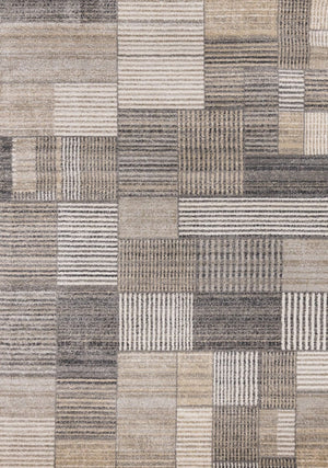 HomeRoots 8' Modern Geometric Area Rug in Gray, Black, and Beige – Durable, Stain-Resistant, Stylish Design 8' X 11' 660089