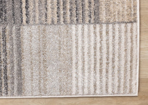 HomeRoots 8' Modern Geometric Area Rug in Gray, Black, and Beige – Durable, Stain-Resistant, Stylish Design 8' X 11' 660089