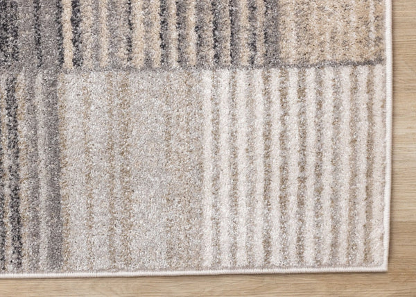 HomeRoots 8' Modern Geometric Area Rug in Gray, Black, and Beige – Durable, Stain-Resistant, Stylish Design 8' X 11' 660089