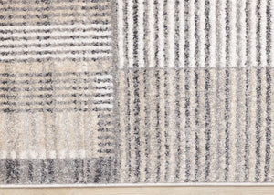 HomeRoots 8' Modern Geometric Area Rug in Gray, Black, and Beige – Durable, Stain-Resistant, Stylish Design 8' X 11' 660089