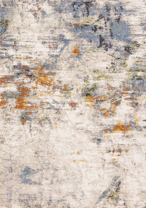 HomeRoots 5' Contemporary Taupe Blue Copper Abstract Area Rug - Durable, Stain-Resistant, Stylish Design for Any Room 5' X 8' 660092