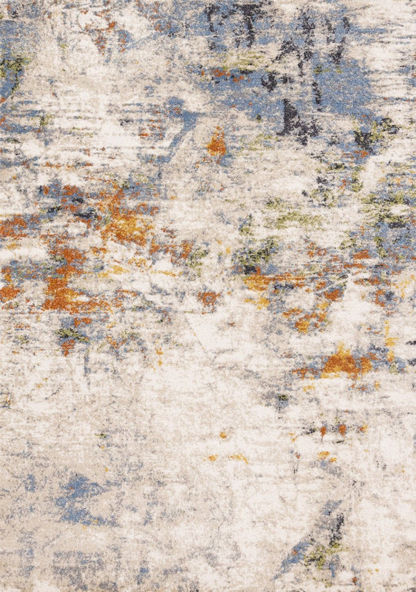 HomeRoots 5' Contemporary Taupe Blue Copper Abstract Area Rug - Durable, Stain-Resistant, Stylish Design for Any Room 5' X 8' 660092