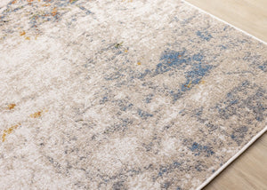 HomeRoots 5' Contemporary Taupe Blue Copper Abstract Area Rug - Durable, Stain-Resistant, Stylish Design for Any Room 5' X 8' 660092