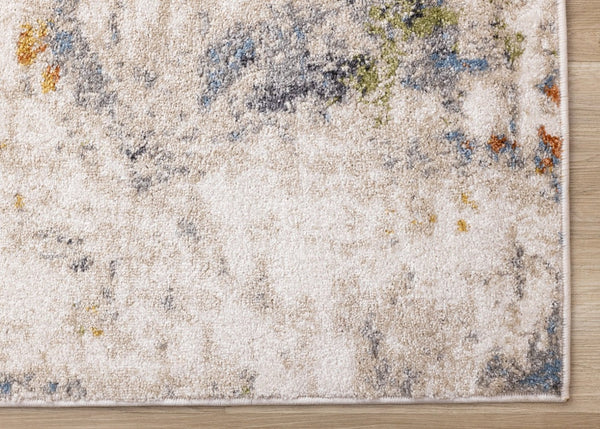 HomeRoots 5' Contemporary Taupe Blue Copper Abstract Area Rug - Durable, Stain-Resistant, Stylish Design for Any Room 5' X 8' 660092