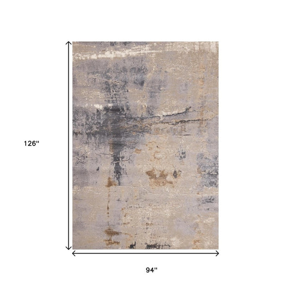 HomeRoots 8' Modern Abstract Taupe and Gray Area Rug for Living Rooms - Durable, Stain-Resistant Design! 8' X 11' 660098