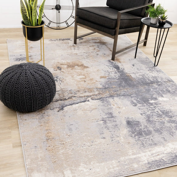 HomeRoots 8' Modern Abstract Taupe and Gray Area Rug for Living Rooms - Durable, Stain-Resistant Design! 8' X 11' 660098