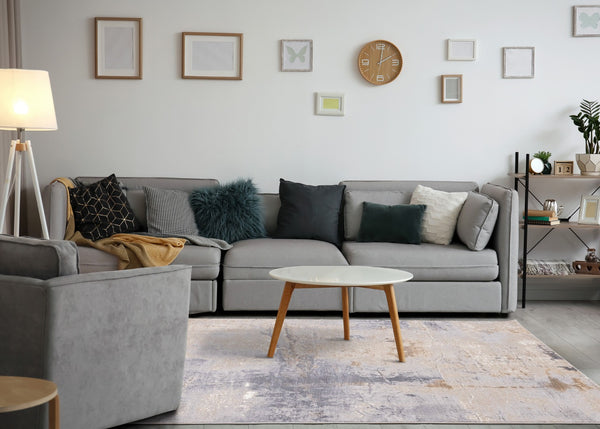 HomeRoots 8' Modern Abstract Taupe and Gray Area Rug for Living Rooms - Durable, Stain-Resistant Design! 8' X 11' 660098