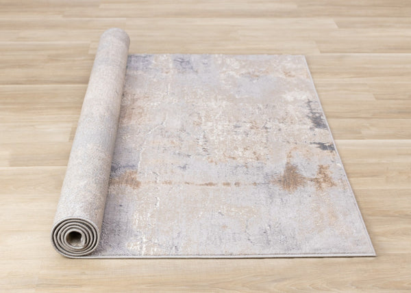HomeRoots 8' Modern Abstract Taupe and Gray Area Rug for Living Rooms - Durable, Stain-Resistant Design! 8' X 11' 660098