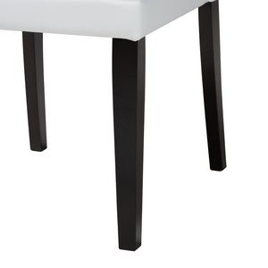 Baxton Studio Baxton Studio Dylin Modern Dining Chair Set - Elegant Faux Leather with Nailhead Trim for Comfort White BBT5158-White