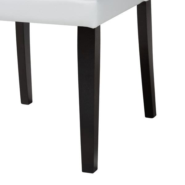 Baxton Studio Baxton Studio Dylin Modern Dining Chair Set - Elegant Faux Leather with Nailhead Trim for Comfort White BBT5158-White