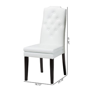 Baxton Studio Baxton Studio Dylin Modern Dining Chair Set - Elegant Faux Leather with Nailhead Trim for Comfort White BBT5158-White