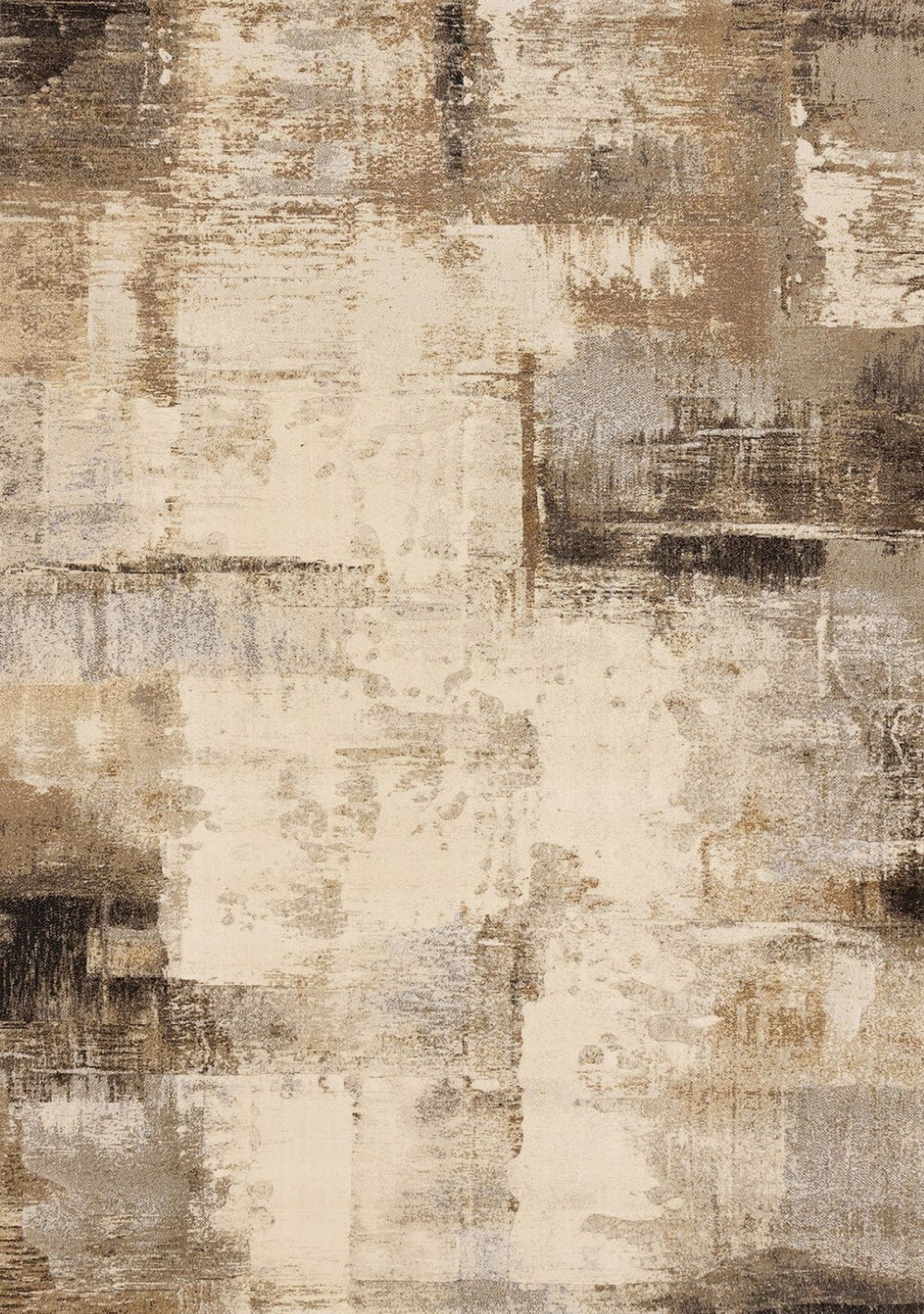 HomeRoots 5' Abstract Beige and Brown Area Rug – Modern, Durable, Stain Resistant for Stylish Home Décor 5' X 8' 660101