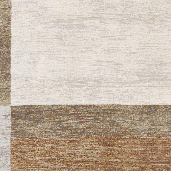 HomeRoots 8' Stylish Geometric Area Rug in Brown and Beige - Durable, Stain-Resistant Design for Family Spaces 8' X 11' 660104