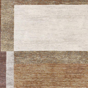 HomeRoots 8' Stylish Geometric Area Rug in Brown and Beige - Durable, Stain-Resistant Design for Family Spaces 8' X 11' 660104