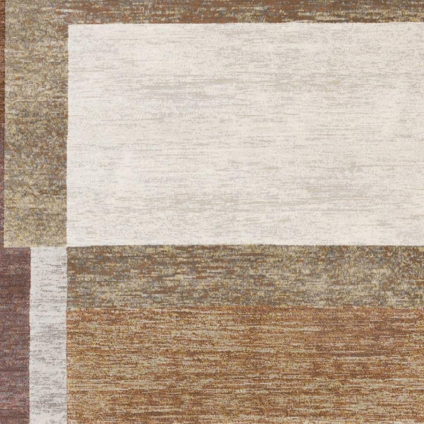 HomeRoots 8' Stylish Geometric Area Rug in Brown and Beige - Durable, Stain-Resistant Design for Family Spaces 8' X 11' 660104