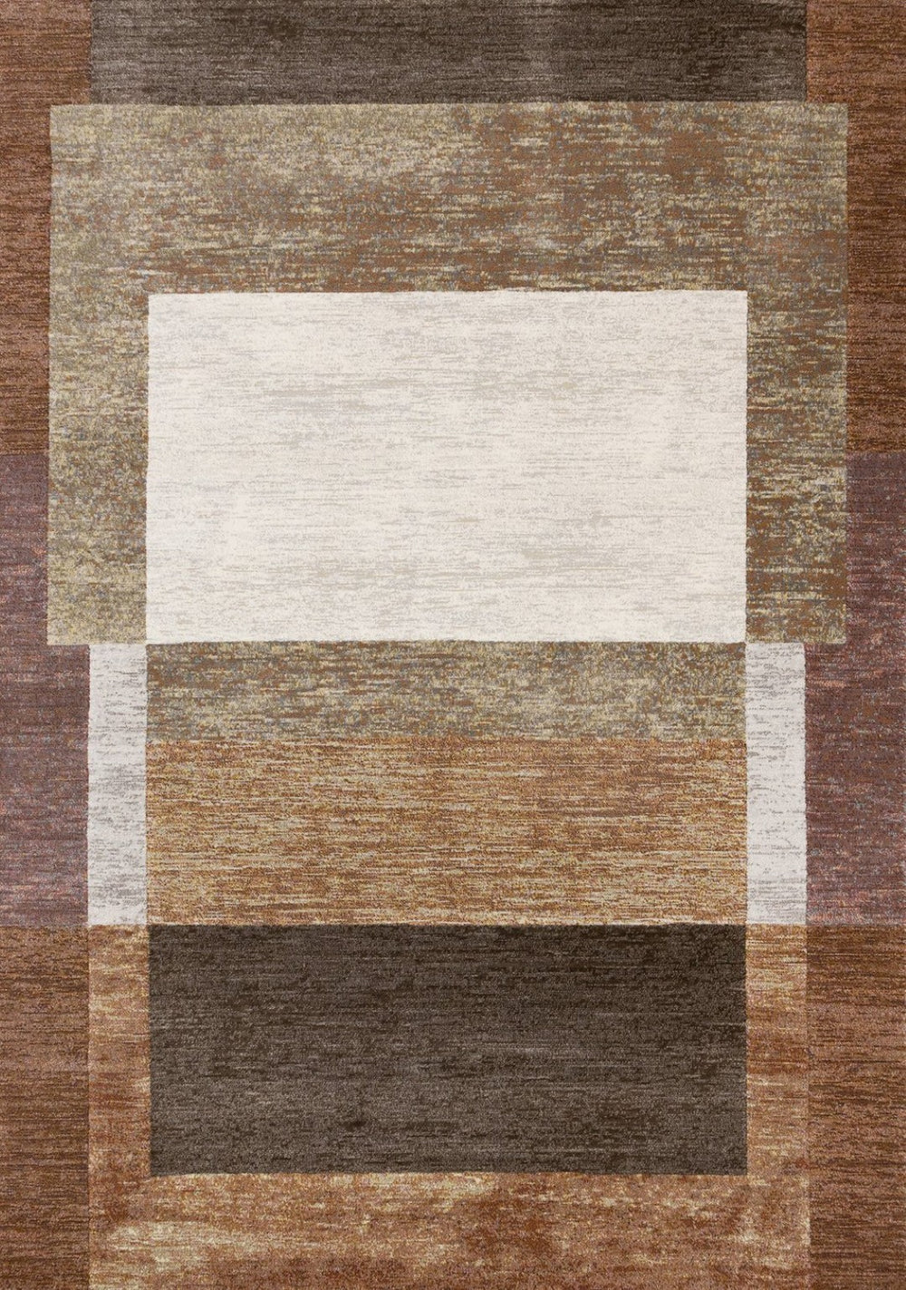 HomeRoots 8' Stylish Geometric Area Rug in Brown and Beige - Durable, Stain-Resistant Design for Family Spaces 8' X 11' 660104