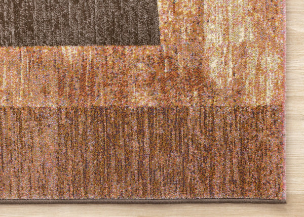 HomeRoots 8' Stylish Geometric Area Rug in Brown and Beige - Durable, Stain-Resistant Design for Family Spaces 8' X 11' 660104