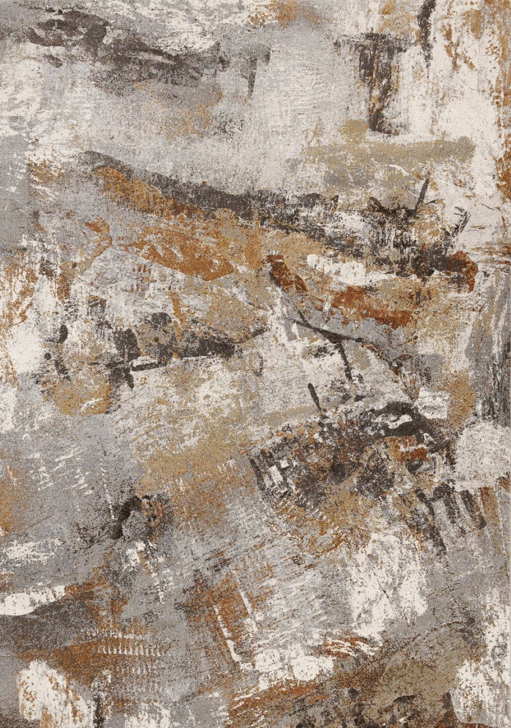 HomeRoots 5' Modern Abstract Area Rug in Gray, Brown, and Beige – Stylish, Durable, and Family-Friendly Design 5' X 8' 660105