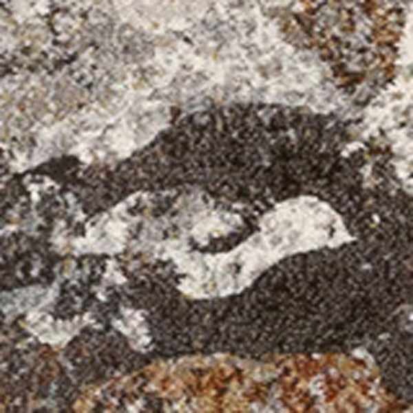 HomeRoots 8' Modern Abstract Area Rug in Gray, Brown, and Beige - Stain Resistant, Durable, and Stylish Design 8' X 11' 660106