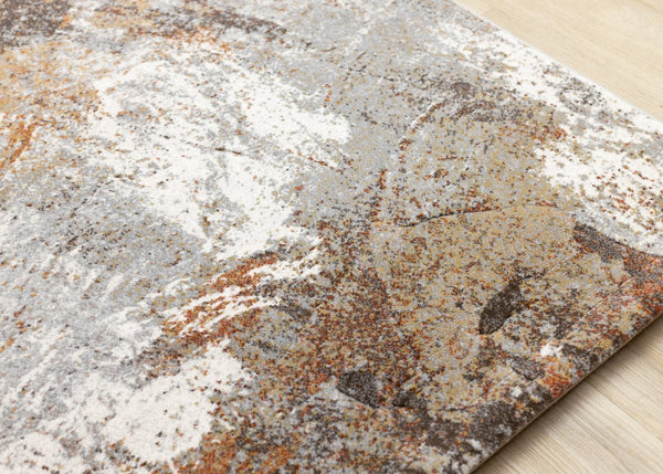 HomeRoots 8' Modern Abstract Area Rug in Gray, Brown, and Beige - Stain Resistant, Durable, and Stylish Design 8' X 11' 660106
