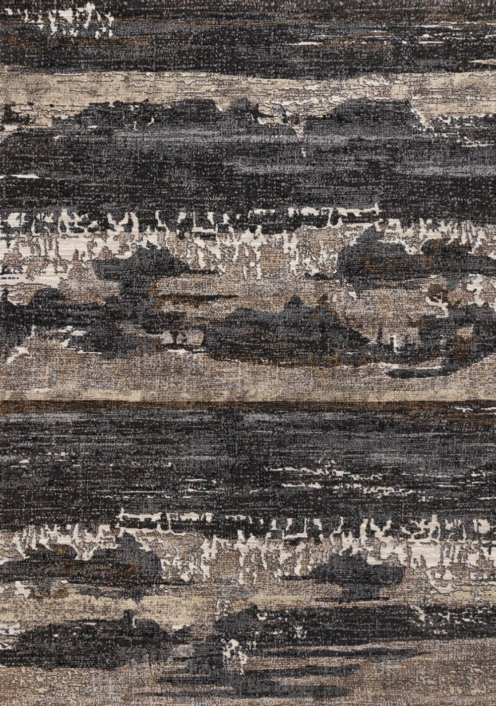 HomeRoots 5' Modern Abstract Area Rug in Gray, Black & Tan – Durable, Stylish, and Perfect for High-Traffic Spaces 5' X 8' 660109