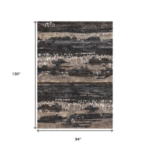 HomeRoots 8' Modern Abstract Area Rug in Gray, Black, and Tan - Stylish, Durable, and Stain-Resistant Design 8' X 11' 660110