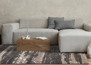 HomeRoots 8' Modern Abstract Area Rug in Gray, Black, and Tan - Stylish, Durable, and Stain-Resistant Design 8' X 11' 660110