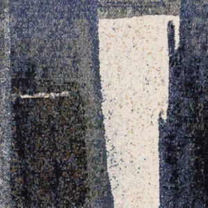 HomeRoots 5' Blue Gray and Ivory Abstract Area Rug - Contemporary Style, Stain-Resistant, Durable Design for Homes 5' X 8' 660111
