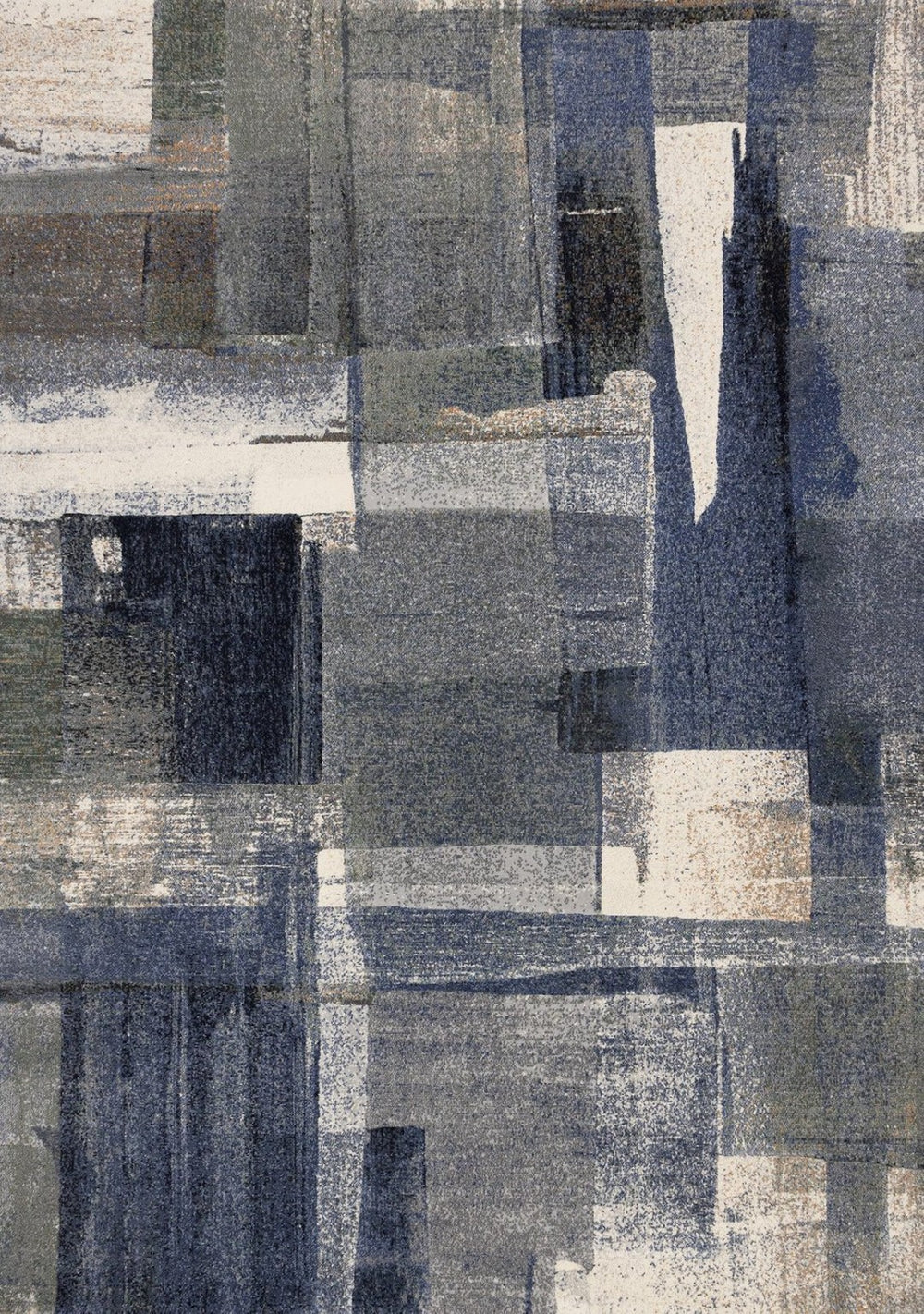 HomeRoots 5' Blue Gray and Ivory Abstract Area Rug - Contemporary Style, Stain-Resistant, Durable Design for Homes 5' X 8' 660111