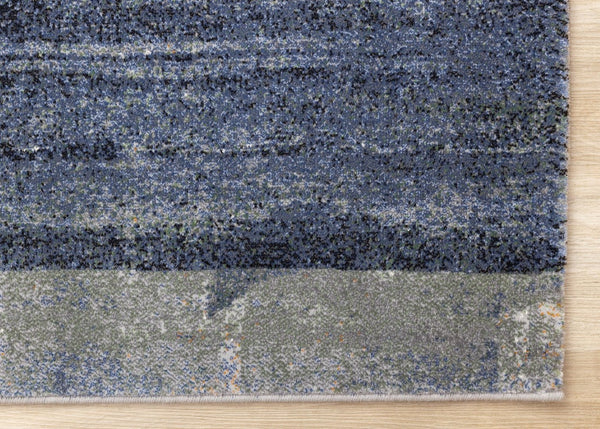 HomeRoots 5' Blue Gray and Ivory Abstract Area Rug - Contemporary Style, Stain-Resistant, Durable Design for Homes 5' X 8' 660111