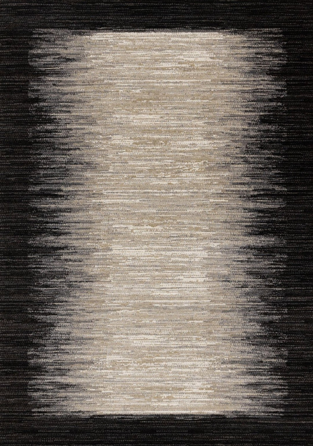 HomeRoots 5' Contemporary Black Gray and Beige Abstract Area Rug – Durable, Stain-Resistant, Modern Design 5' X 8' 660113