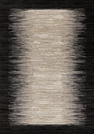 HomeRoots 5' Contemporary Black Gray and Beige Abstract Area Rug – Durable, Stain-Resistant, Modern Design 5' X 8' 660113