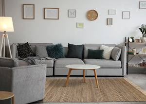 HomeRoots 5' Hand-Woven Jute Area Rug in Taupe and Brown - Modern Abstract Design for Natural Home Warmth 5' X 8' 660115