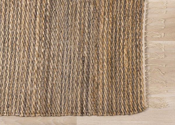 HomeRoots 5' Hand-Woven Jute Area Rug in Taupe and Brown - Modern Abstract Design for Natural Home Warmth 5' X 8' 660115