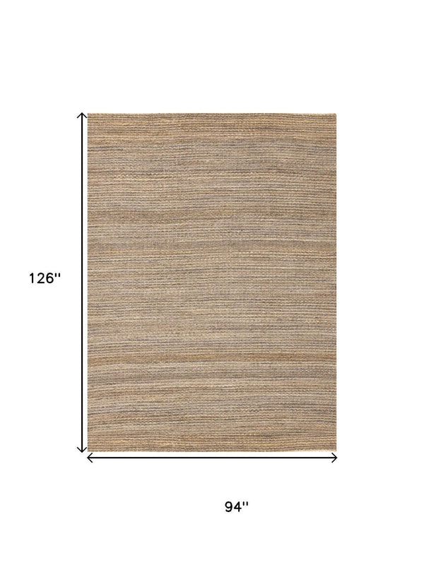 HomeRoots 8' Hand-Woven Jute Abstract Area Rug in Taupe and Brown - Durable, Stylish, and Versatile Design 8' X 11' 660116